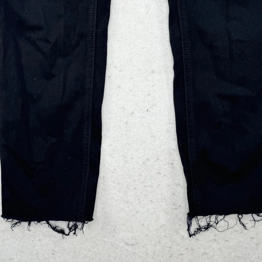 Rag & Bone Skinny Jeans Women 28 Black Plush Raw Hem W1503O163 Minimalist Edgy